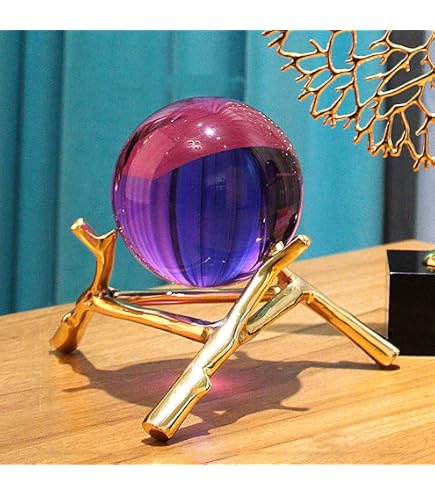 Amazon.co.jp: 多色透明 水晶玉 60mm クリスタルボール 装飾品 (紫色